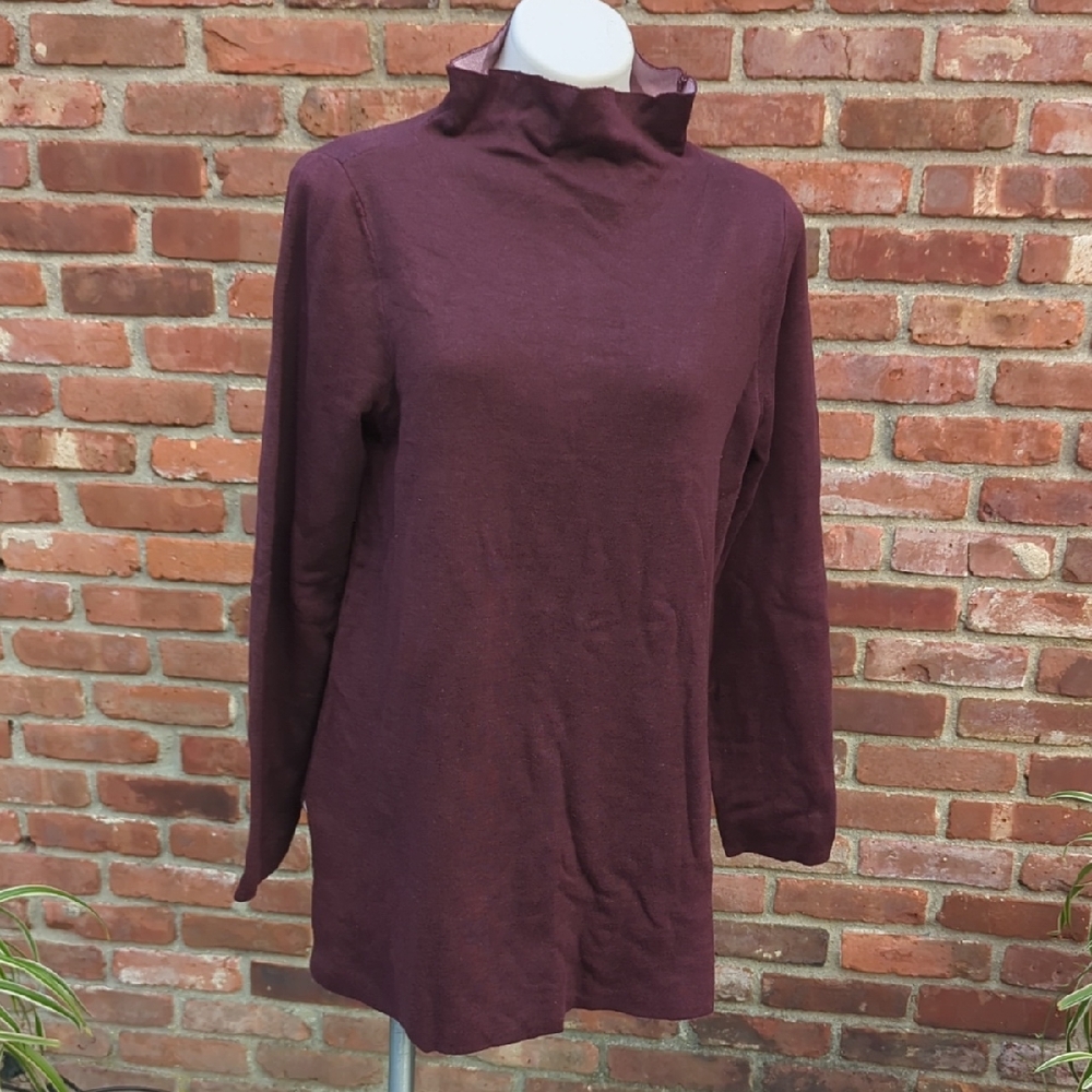 Aspen Plum Ruffle Neck Sweatshirt XL Sweater L